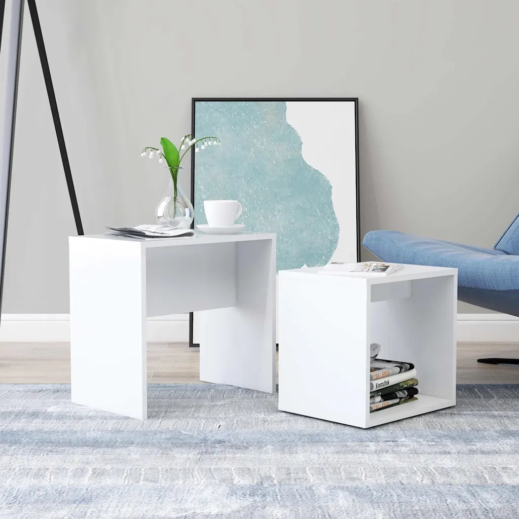 Tavolino da Salotto Bianco 48x30x45 cm in Legno Multistrato 802885