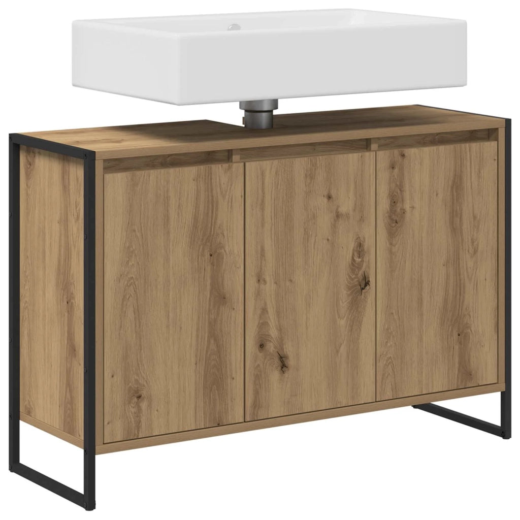 Mobile da Bagno con porta Rovere Artigianale 90 x 30 x 60 cm