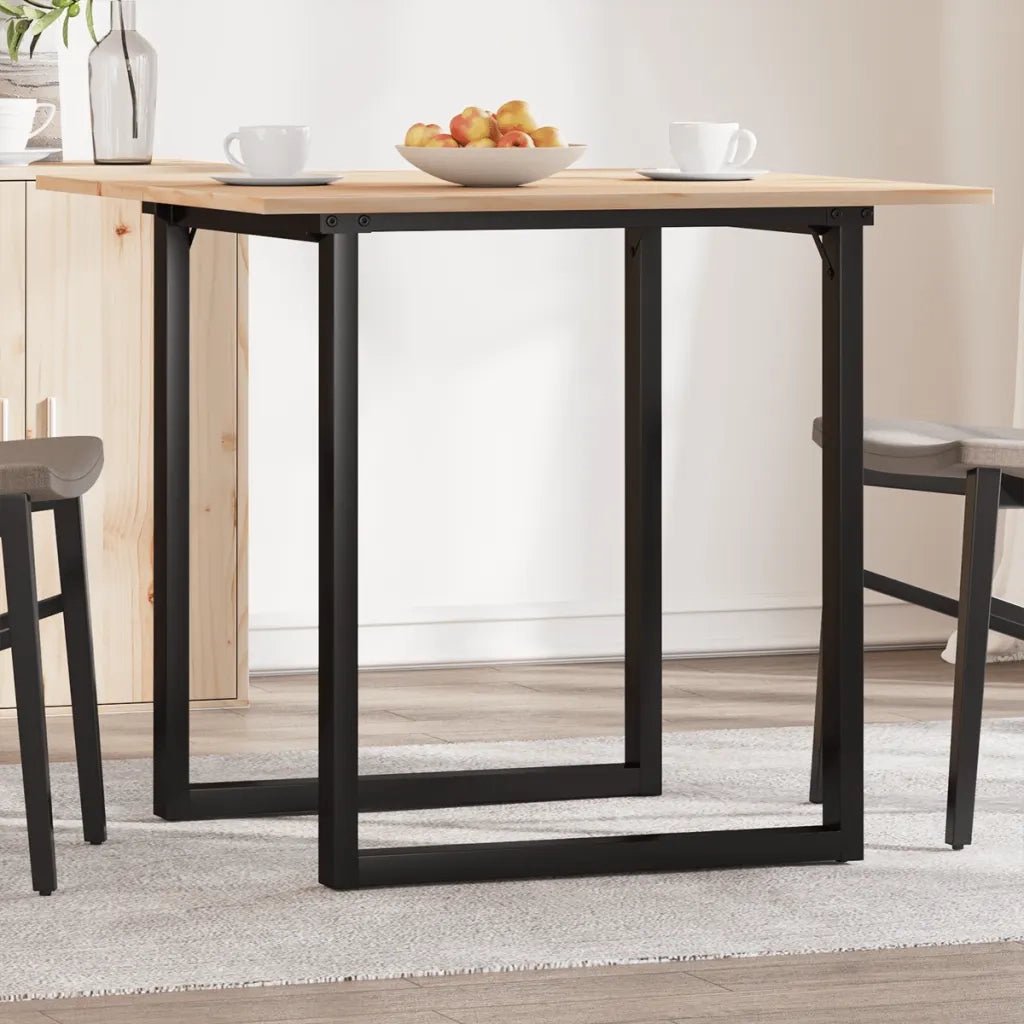 Tavolo da Pranzo Telaio a O 80x80x75 cm Legno Pino e Acciaio