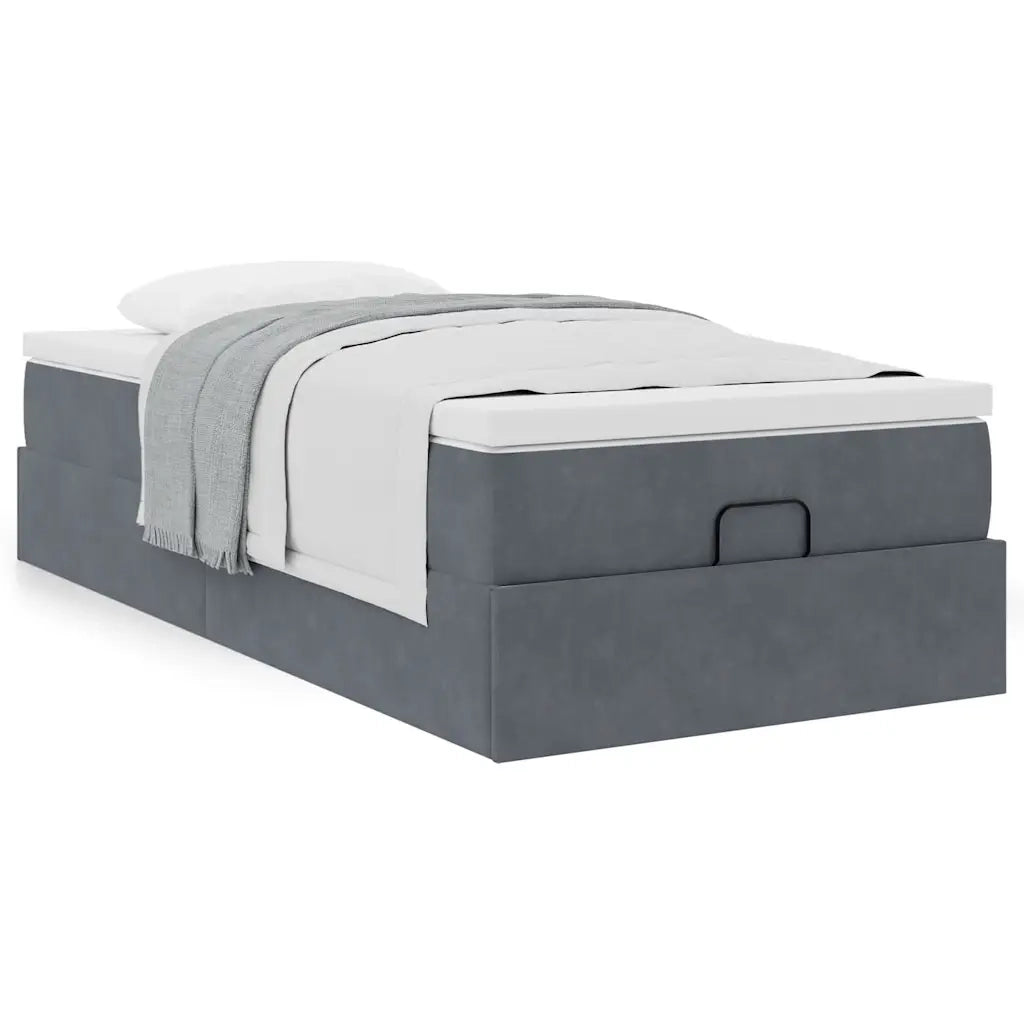 Struttura Letto Pouf con Materasso 90x190 cm in Velluto 3311154