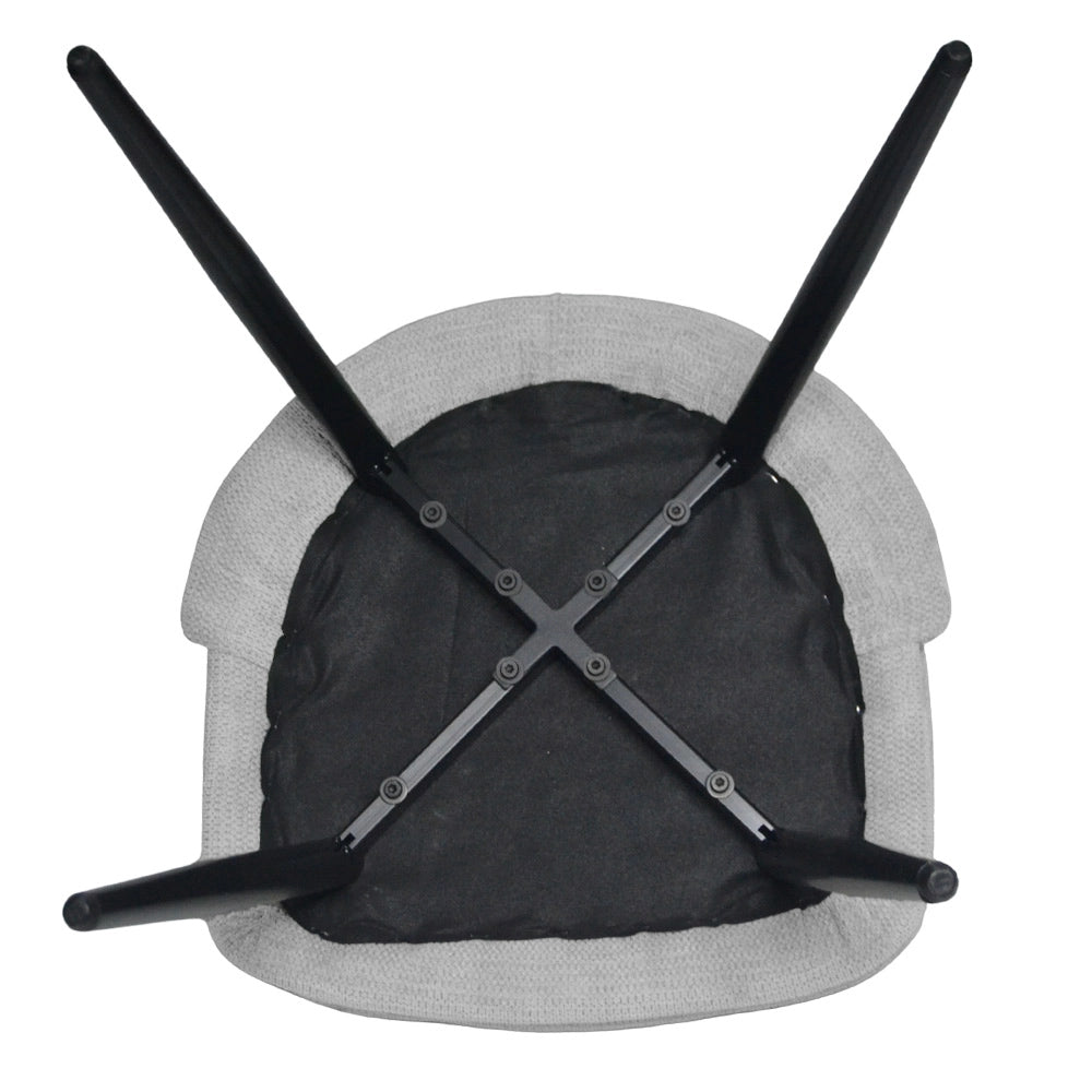Sedia da sala pranzo Kety in microfibra grigio chiaro con gambe in metallo nero