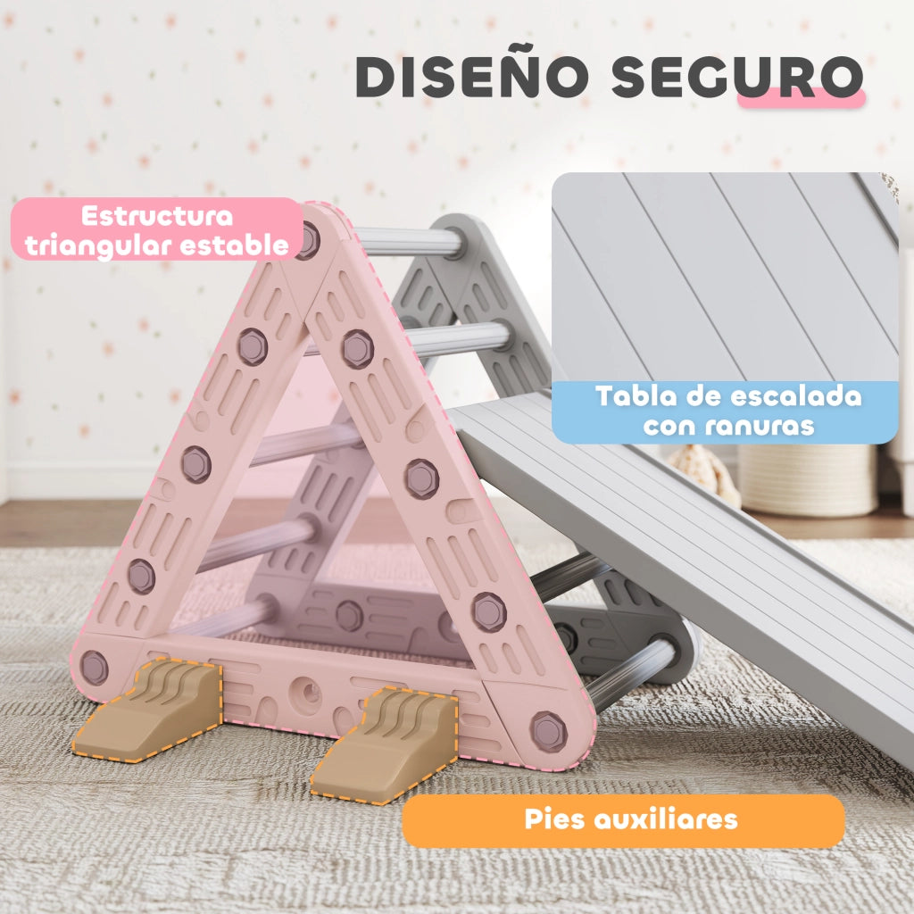 Scaletta a Triangolo con Scivolo per Bambini 18-48 Mesi ¨C zephmum ¨C 130x80x69 Grigio e Bianco