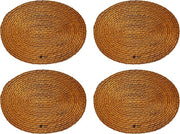 Set di 4 piastrelle di bambù per tavolo in 30 cm x 40 cm in forma ovale marrone I piastrelle di supporto per tavolo Japandi artigianali