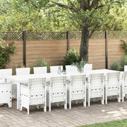 Set da Pranzo per Giardino 15 pcs Bianco Rattan Polt 3378644