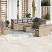 Set Divani da Giardino 11 pz con Cuscini Beige in Polyrattancod mxl 111984