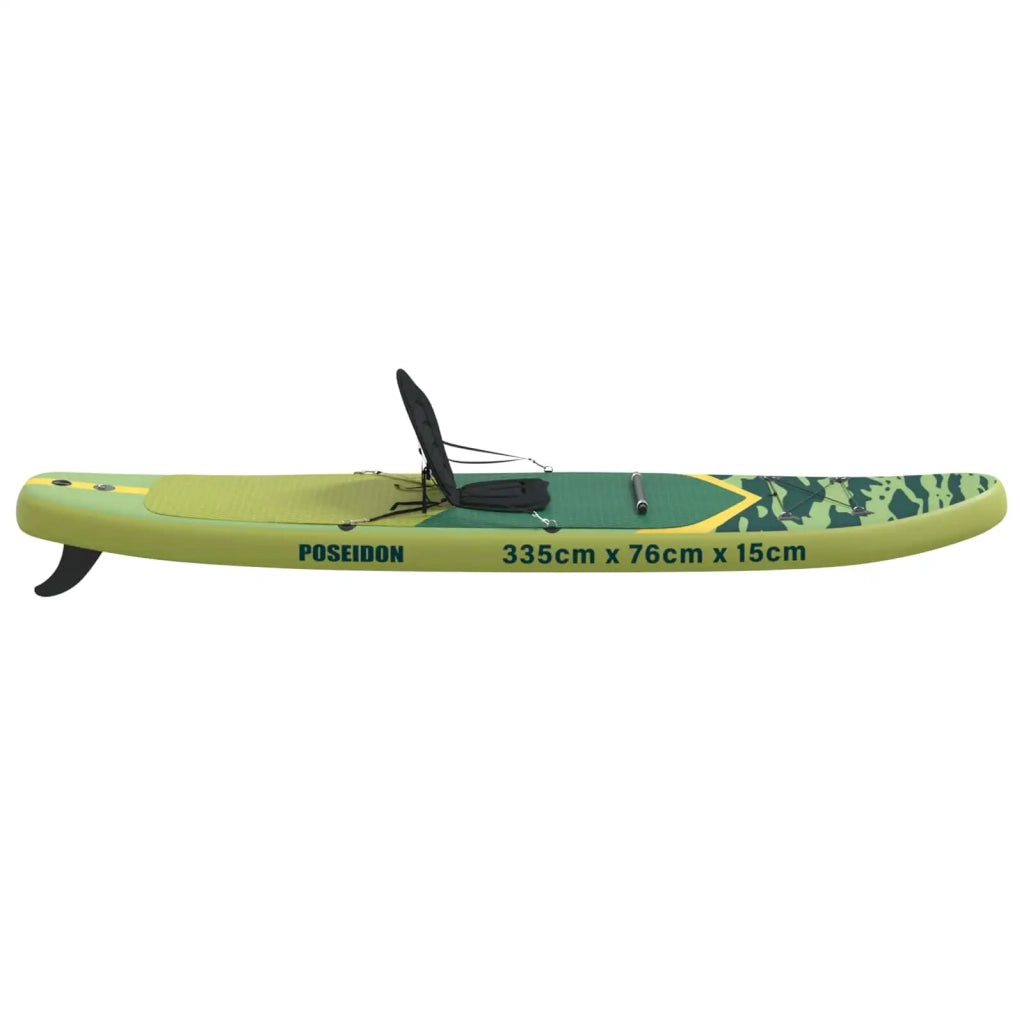 SUP Board con Seggiolino 2-in-1 POSEIDON 335 x 76 x 15 cm Verde 42039130