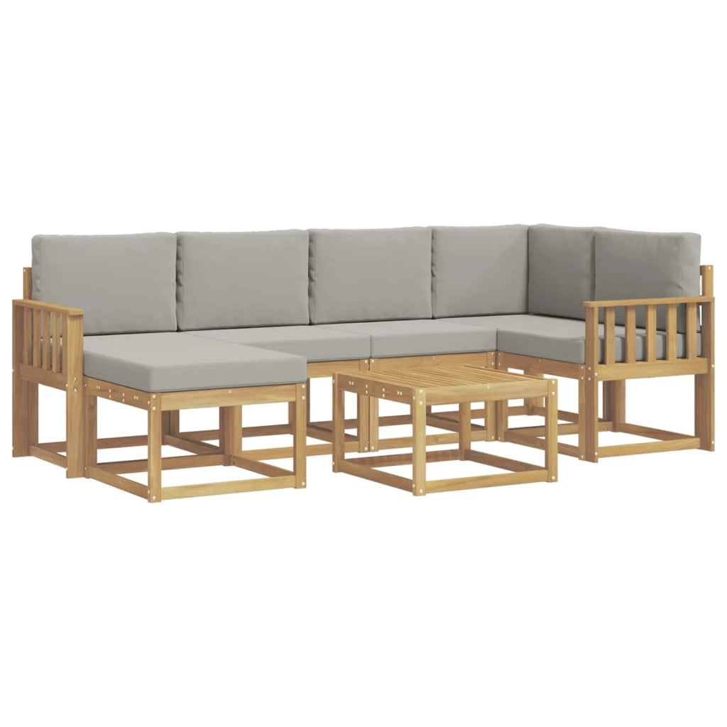 Set di divani da esterno 7 pcs Bianco e Grigio Chiaro 3387905