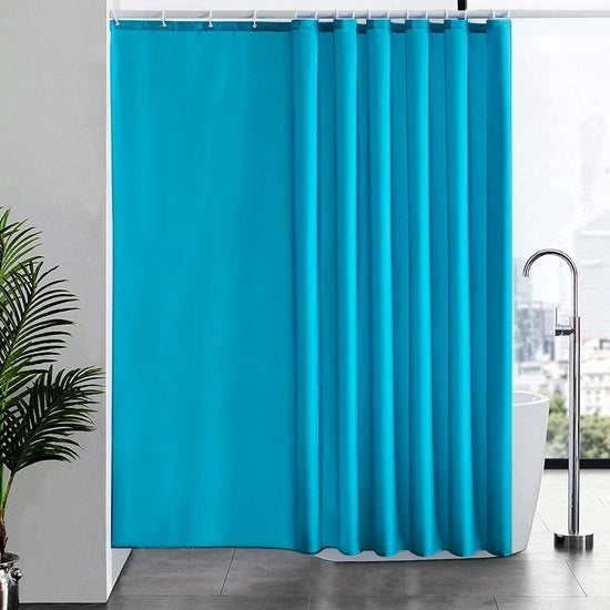 Gordino Antimuffa per Doccia e Vasca - Impermeabile - 244 x 180 cm - Acquamarina con 16 Ganci