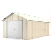Box deposito auto lamiera capanno in Acciaio Zincato con saracinesca 438x724 cm x h 3,31 m - 585KG - 31.7 mq - BEIGE