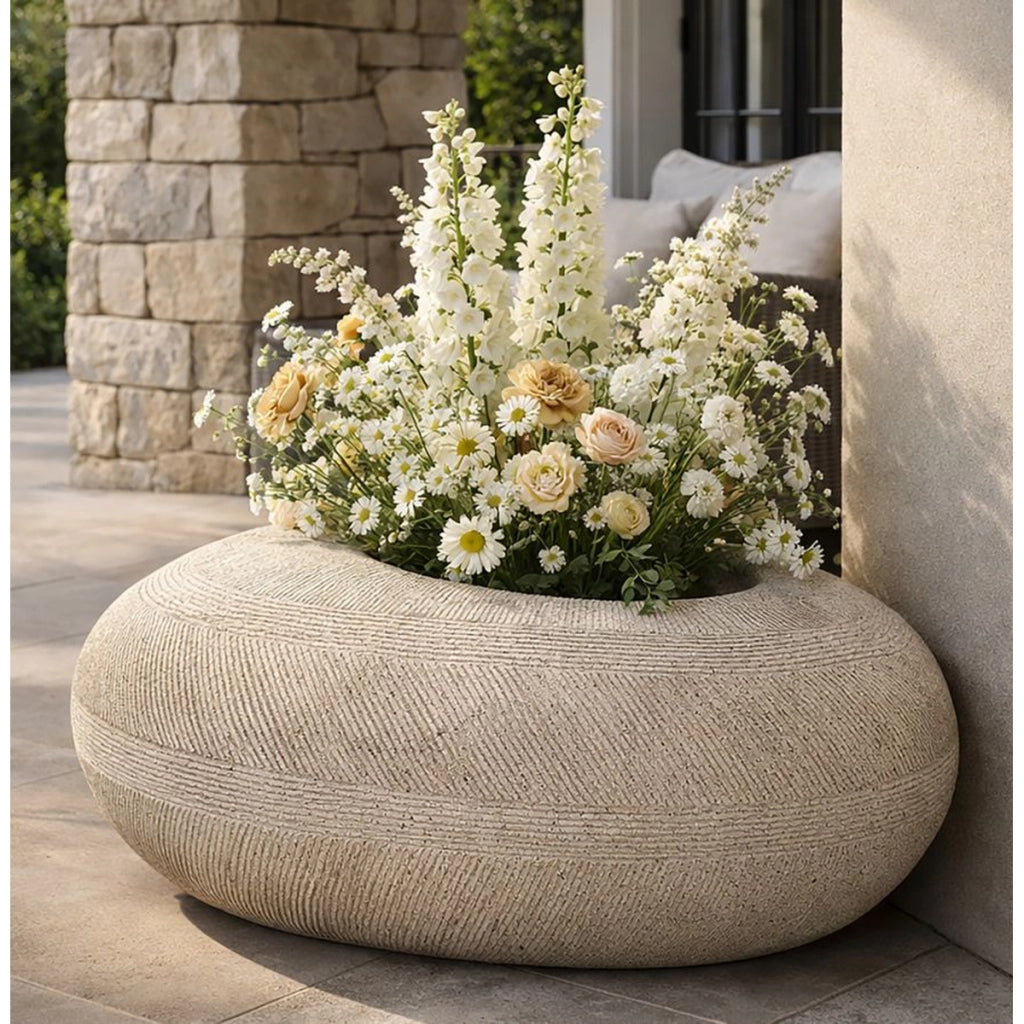 Vaso Decorativo VKH1044, Grigio, Poliresina, 78,5x56x33,5 cm