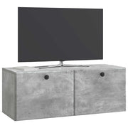 Mobile TV da Muro | Armadietto TV | Mobile Porta TV 78,5 x 31 x 30 cm Grigio Cemento