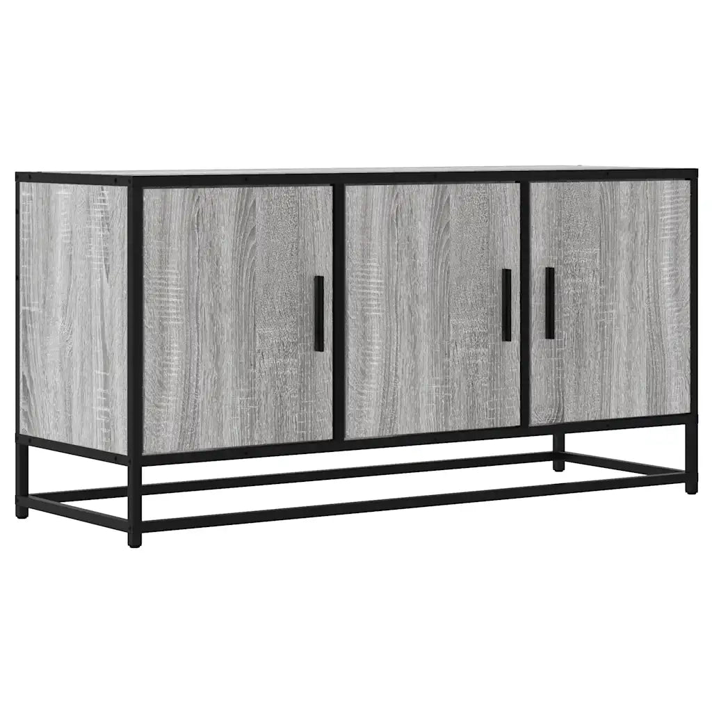 Mobile TV-Credenza TV-Console TV Grigio Sonoma 100x35x50 cm Legno Multistrato Metallo