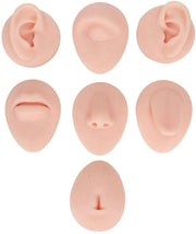 Modello del corpo in silicone morbido - Simulatore di piercing - Imitazione orecchio/occhio/naso/bocca/labbra/navele - Per principianti - Riciclabile - Sicuro per l'alimentazione - Modello di piercing