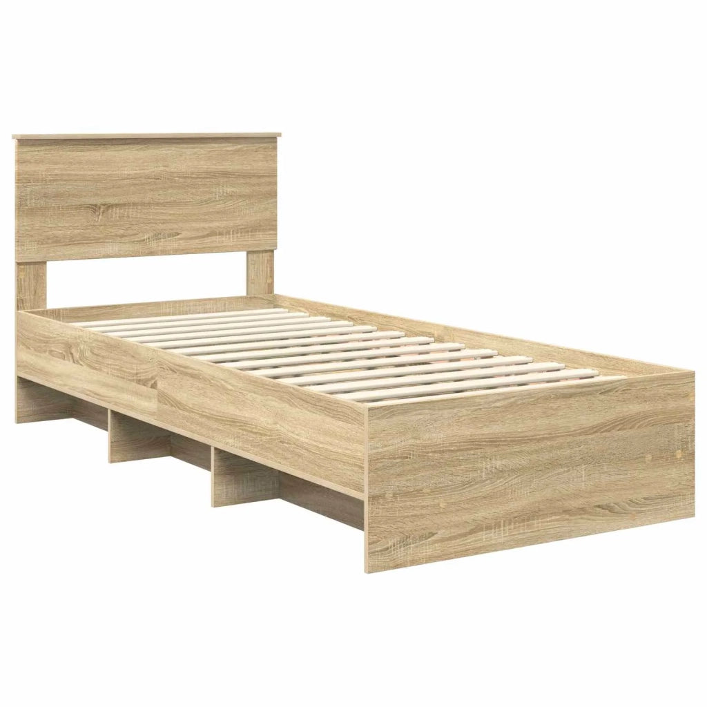 Struttura del letto con testiera Rovere Sonoma 120 x 123 cm 3408881