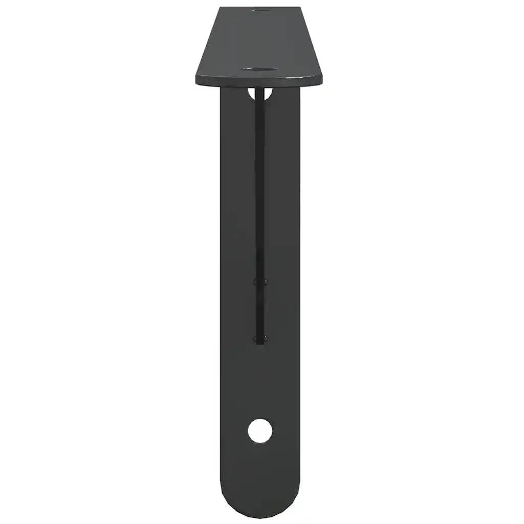 4 pz Staffe per Mensola | Ripiano | Scaffale 30x2,5x15,5 cm in Acciaio Inox Nero
