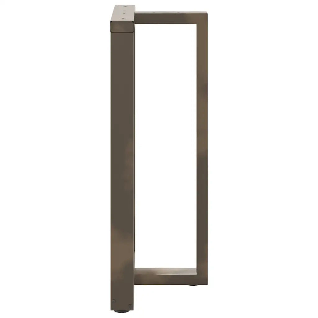 Gambe per tavolo da bar a forma di T 2 pz nere 60x35x(100-101) cm in acciaio