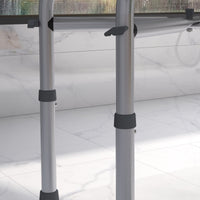 Sedia per Doccia con Altezza Regolabile Cuscino e Piedini Antiscivolo  in Alluminio Bianco