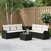 Set di divani 8 pz Nero e Bianco Crema 3448099