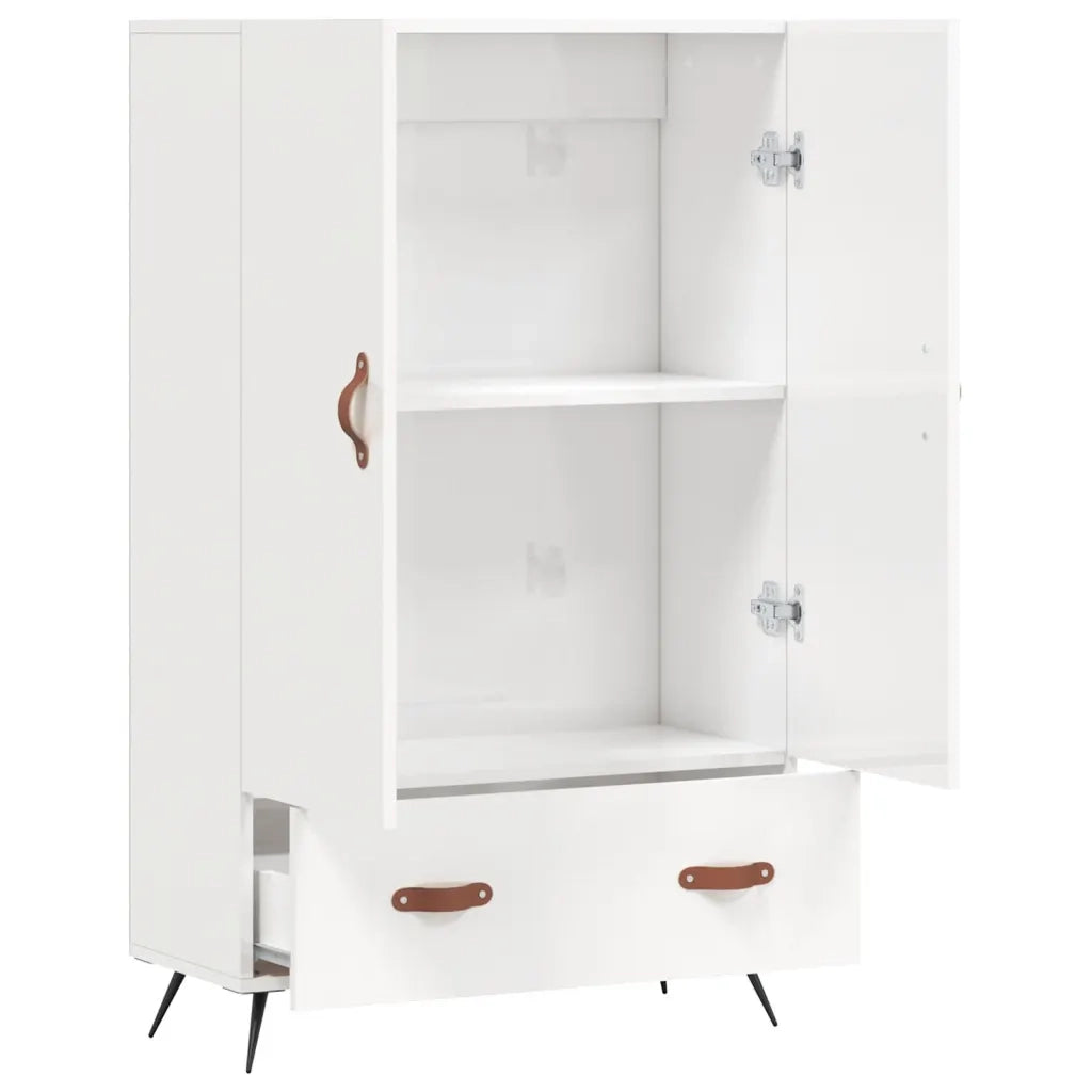 Credenza Bianco Lucido 69,5x31x115 cm in Legno Multistrato 828206