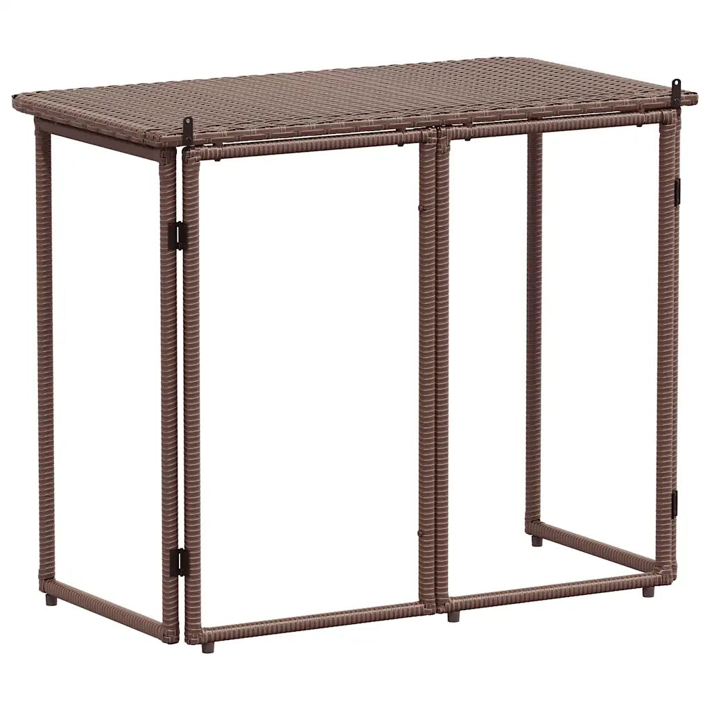 Tavolo Pieghevole da Giardino | Tavolino da esterno Marrone 90x51x75 cm Polyrattan