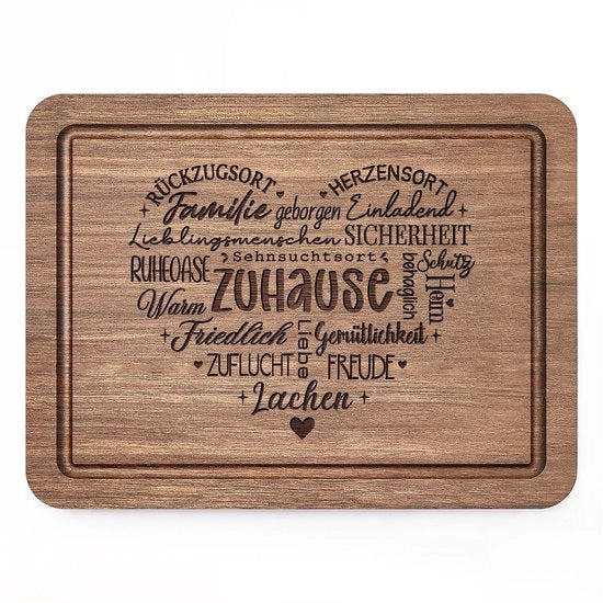 Regalo di benvenuto, piastra di taglio in legno, regalo di benvenuto per un appartamento, 29 * 22 * 1.5 CM