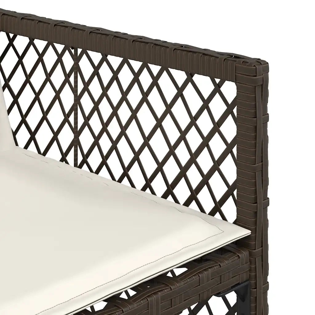 Set da Pranzo da Giardino 13pz con Cuscini Marrone Polyrattan 3210801