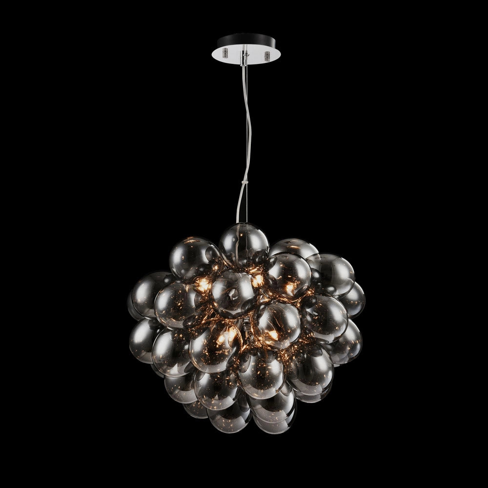 Maytoni Lampadario contemporaneo Baldo 8 luci G9 nichel metallo diffusore vetro fumè