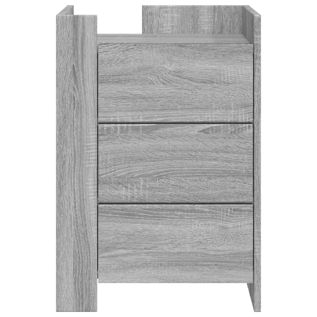 Comodino Grigio Sonoma 45x50x65 cm in Legno Multistrato 848309