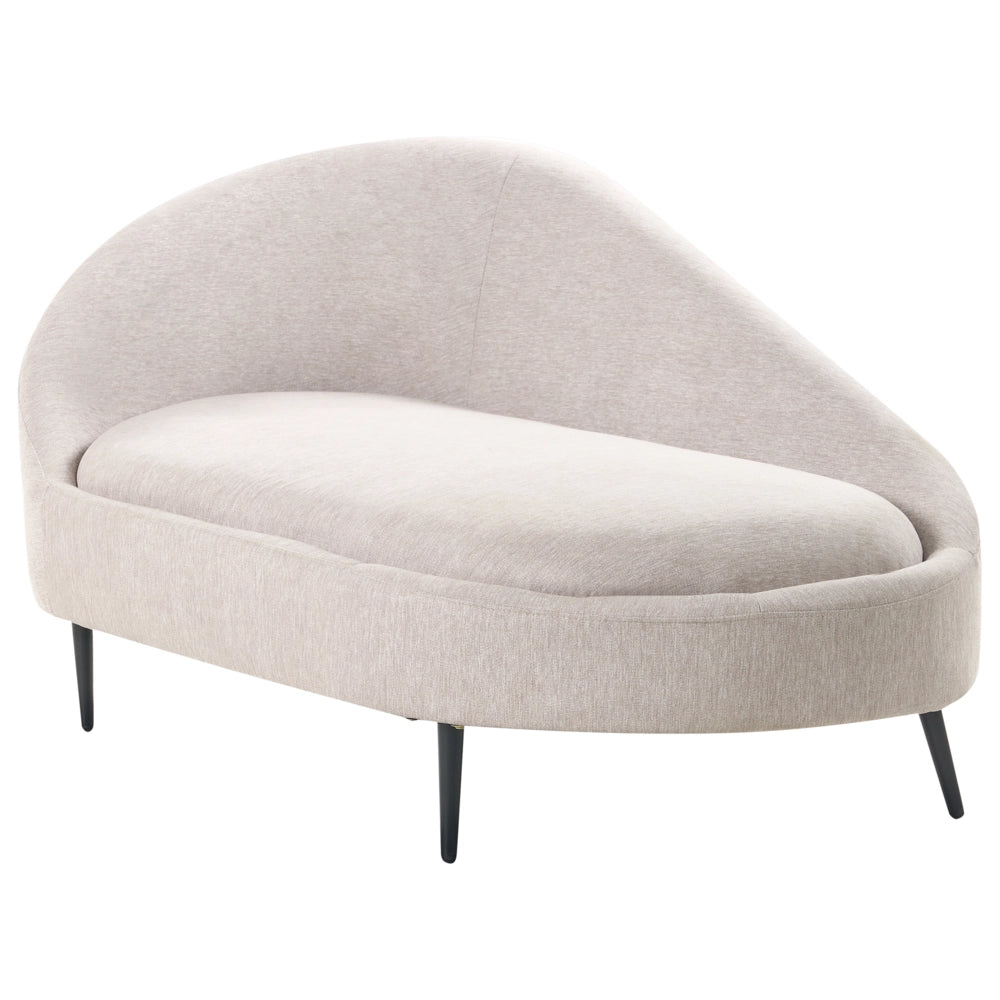 Chaise Longue Tortora Tessuto Poliestere Rivestimento Gambe Metallo Lato Destro Design Moderno Mobili Soggiorno