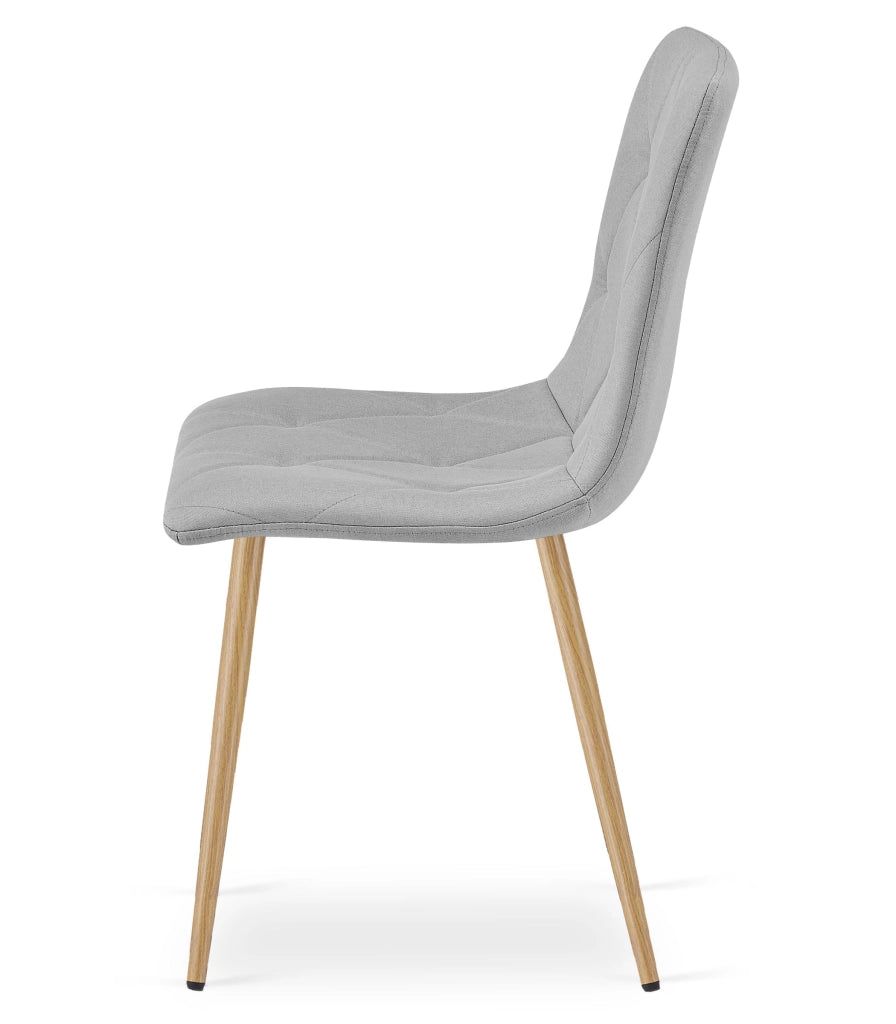 Sedia imbottita VALORA TYRA - Elegante tessuto grigio chiaro x 4