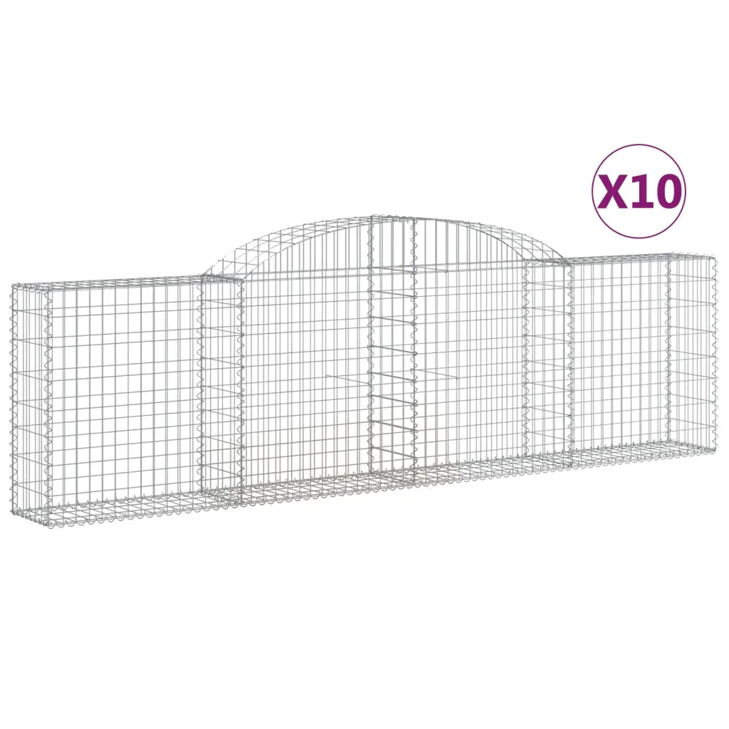 Cesti Gabbioni ad Arco 10 pz 300x30x80/100 cm Ferro Zincatocod mxl 124035