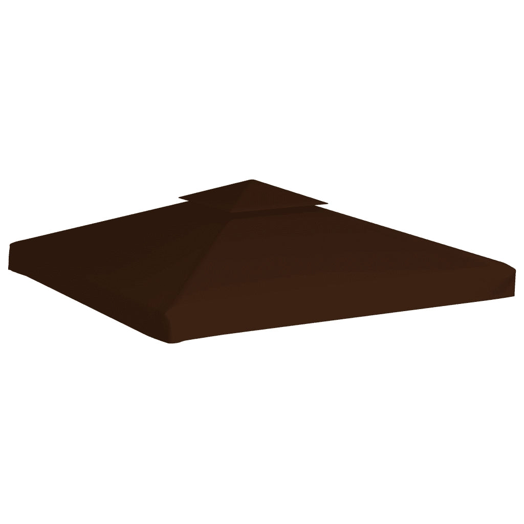Copertura Superiore per Gazebo a 2 Strati 310g/m2 3x3m Marrone CFW2810841
