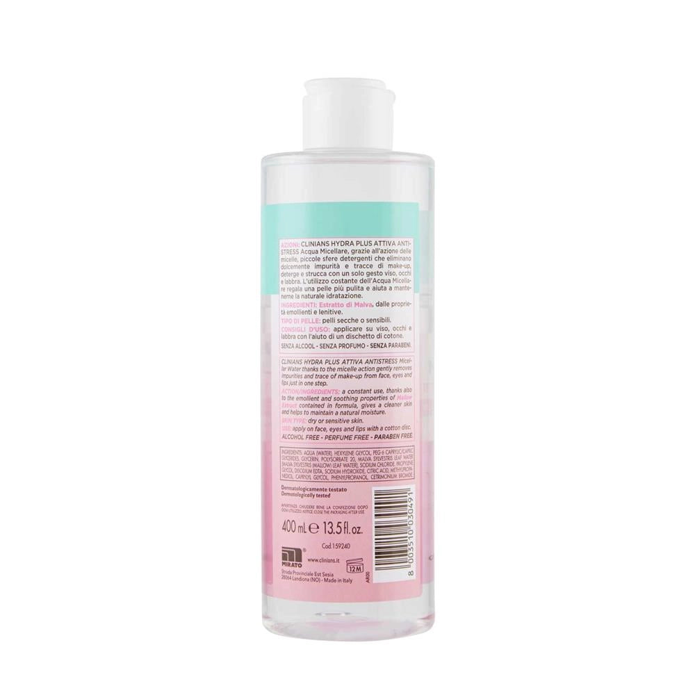 CLINIANS HYDRA PLUS ACQUA MICELLARE ANTISTRESS 3IN1 PELLI SENSIBILI 400ML
