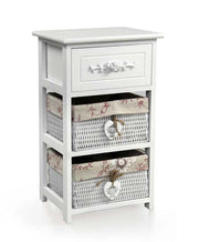 MAURY'S CASSETTIERA IN LEGNO 3 CASSETTI 36X28X61CM CON DECORO FLOREALE