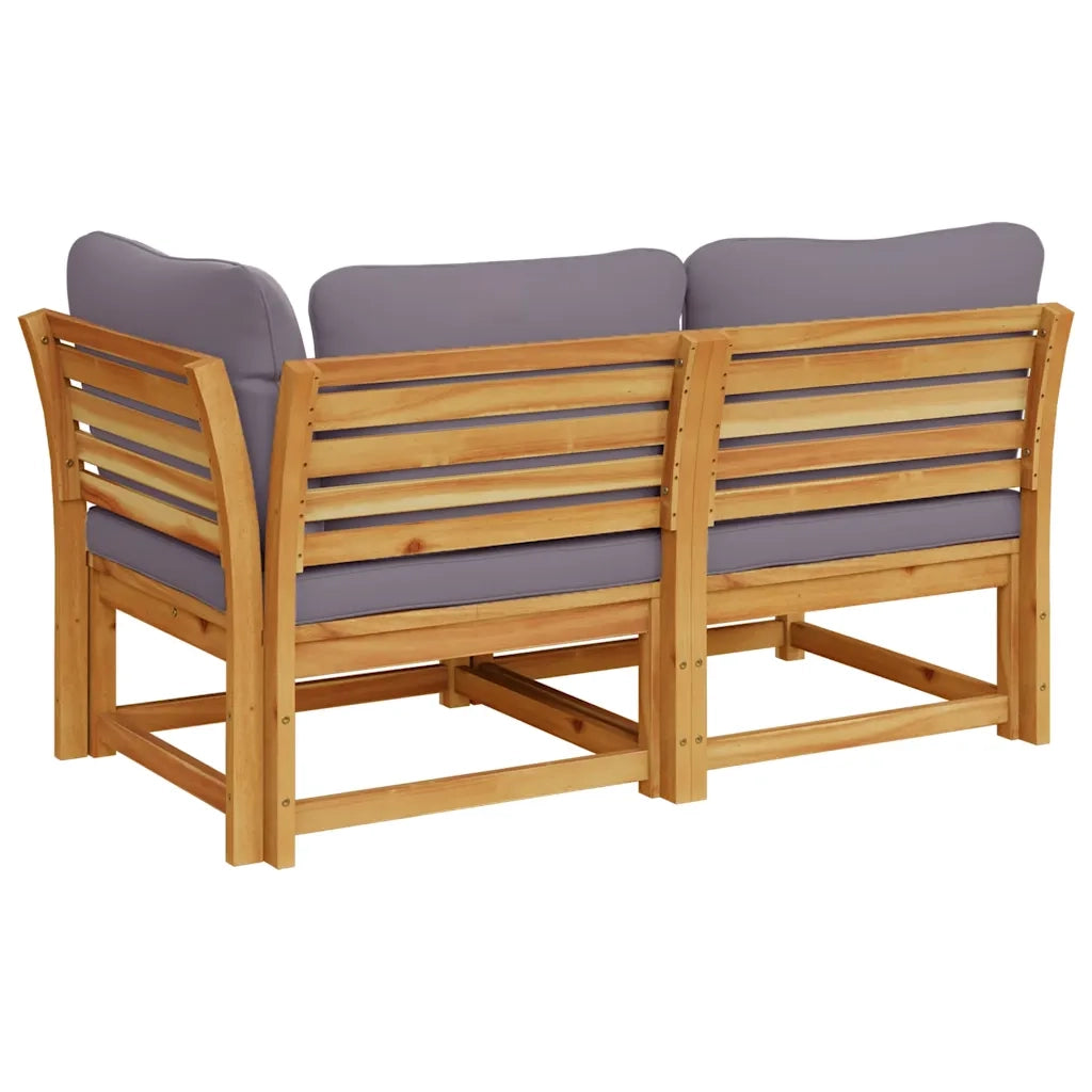 Set Salotto da Giardino 2 pz con Cuscini Legno Massello Acacia 366498
