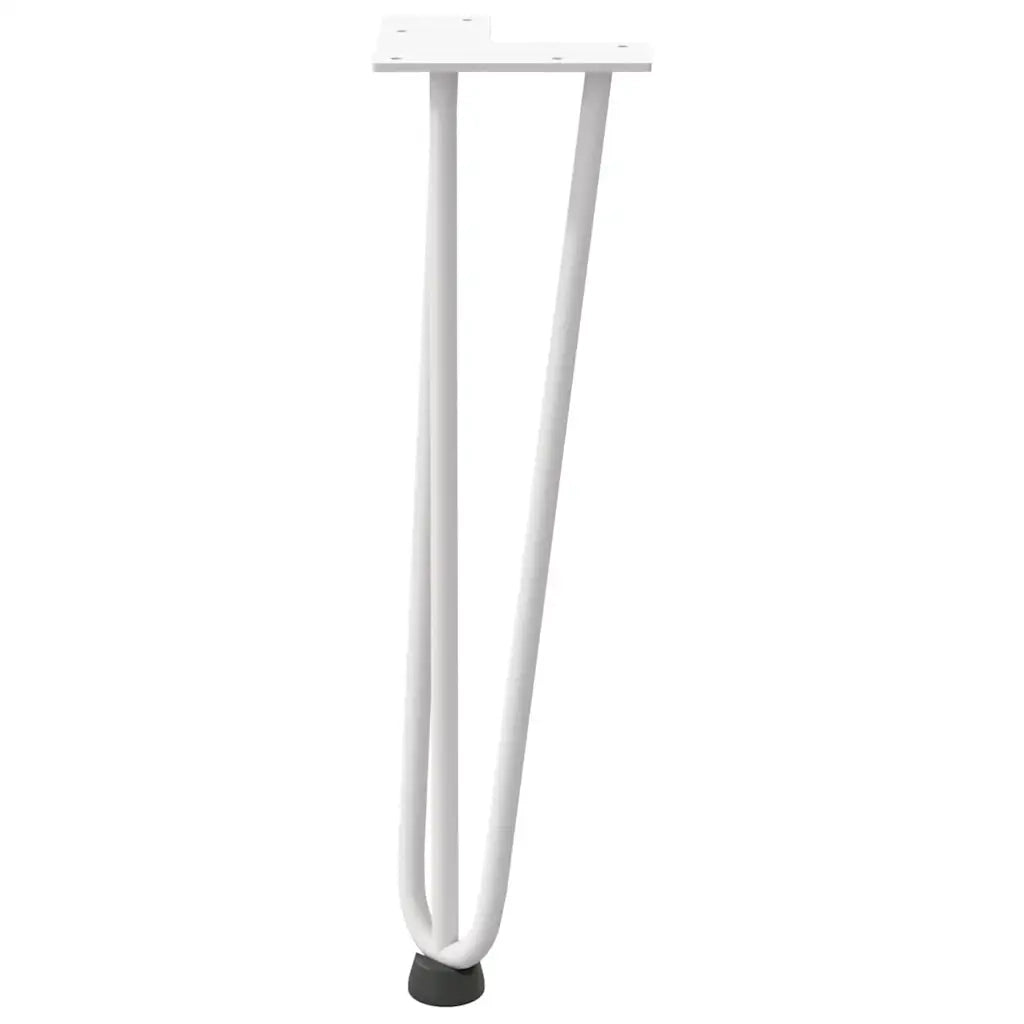 Gambe a forcina per tavolino 4 pz | Piede del tavolo bianche 42 cm in acciaio massiccio