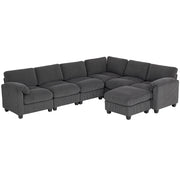 Divano Angolare U-Form ¨C zephmum ¨C Tessuto Grigio Scuro 292x224x85