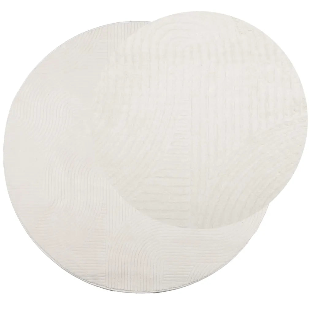 Tappeto IZA a Pelo Corto con Aspetto Scandinavo Crema Ã˜ 160 cmcod mxl 92428