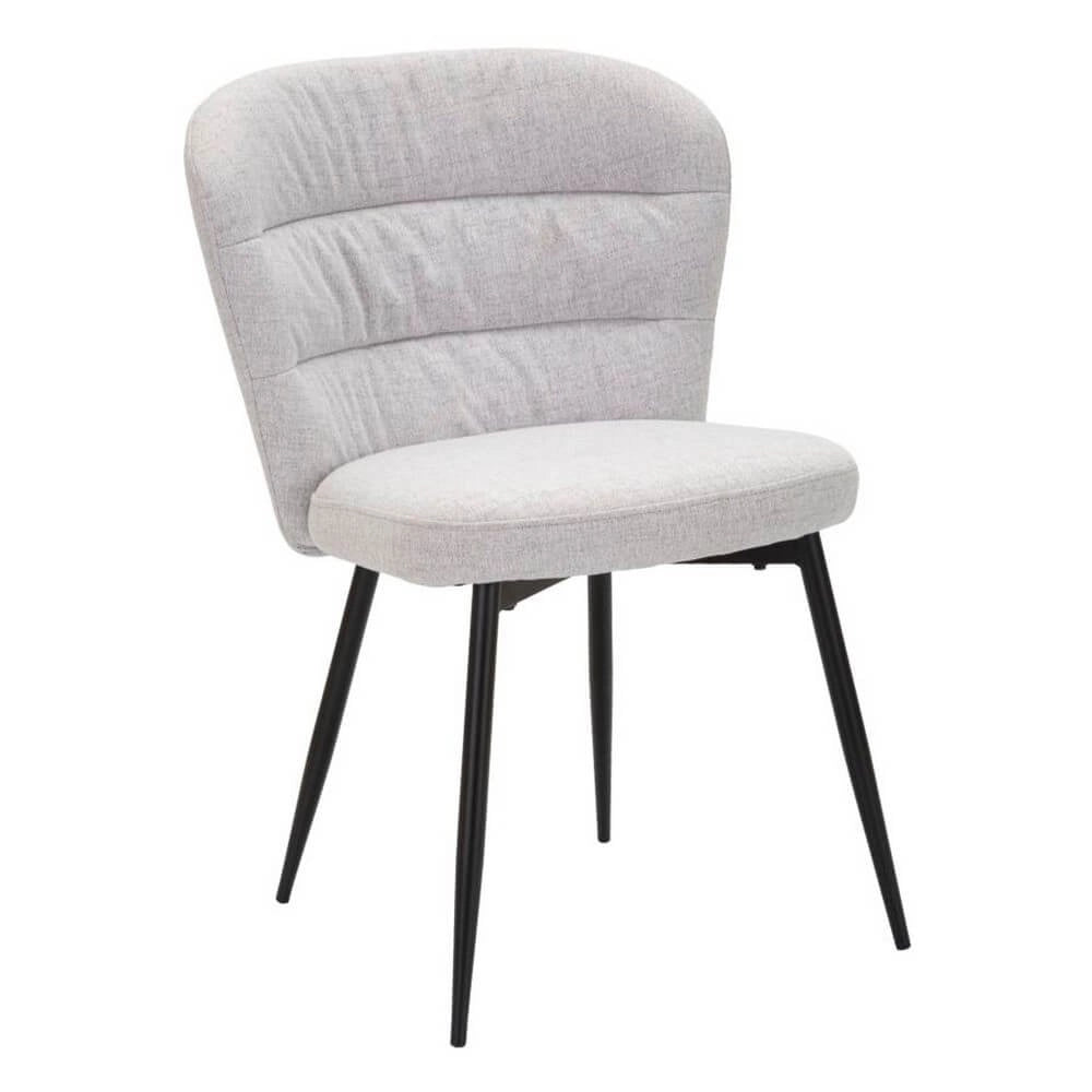 Sedia imbottita in tessuto con gambe in metallo set 2 pezzi - LOSANNA