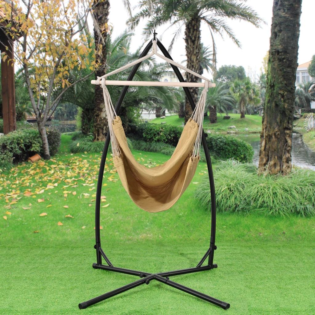 Supporto per Sedia Amaca 205x110x110 cm Metallo Nero casa.pro