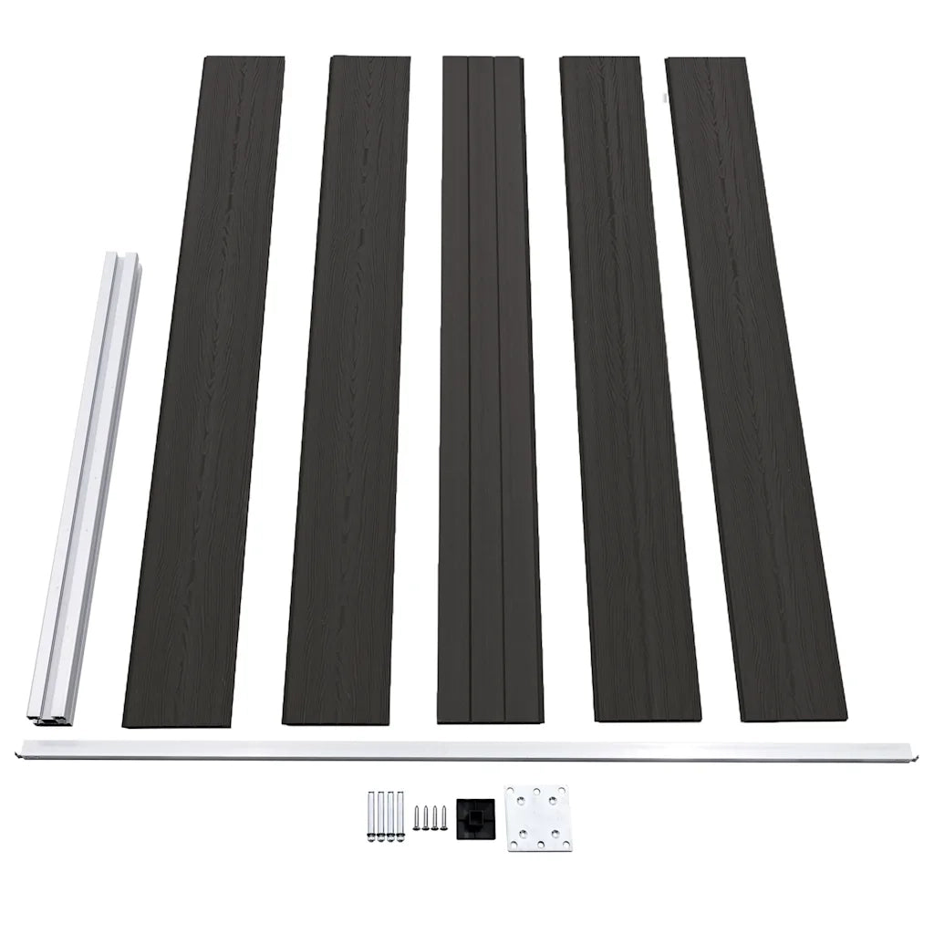 Pannello di recinzione | Recinzione da Giardino in WPC 175x105 cm Nero