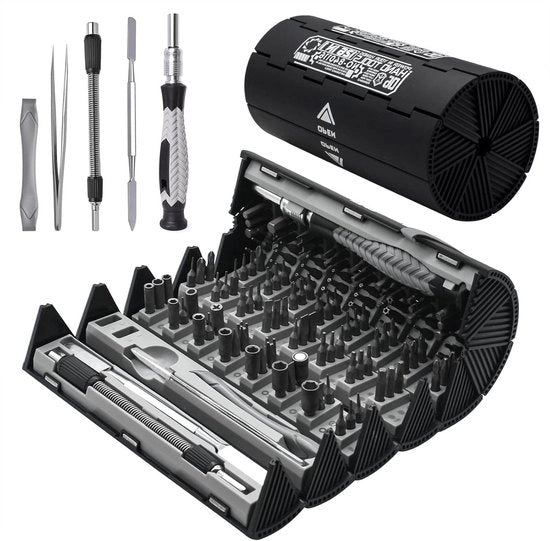 Set di Chiavi a Scelta Veloce 126 in 1 Chiave a Scelta Veloce Magnetica con Borsa Kit di Riparazione e Smontaggio per PC Occhiali Orologio Elettronica Nero