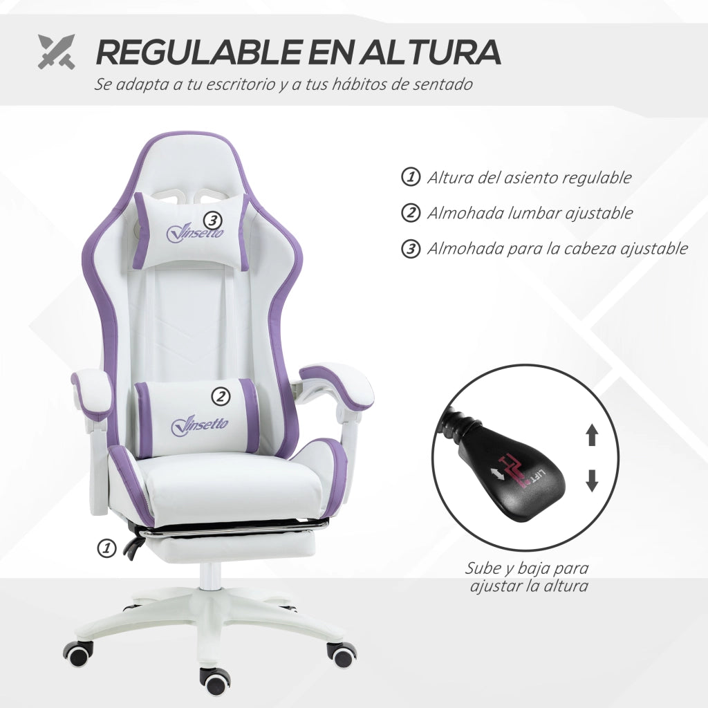 Sedia Gaming ¨C zephmum ¨C Pelle Grigio 65x65x121-129 cm