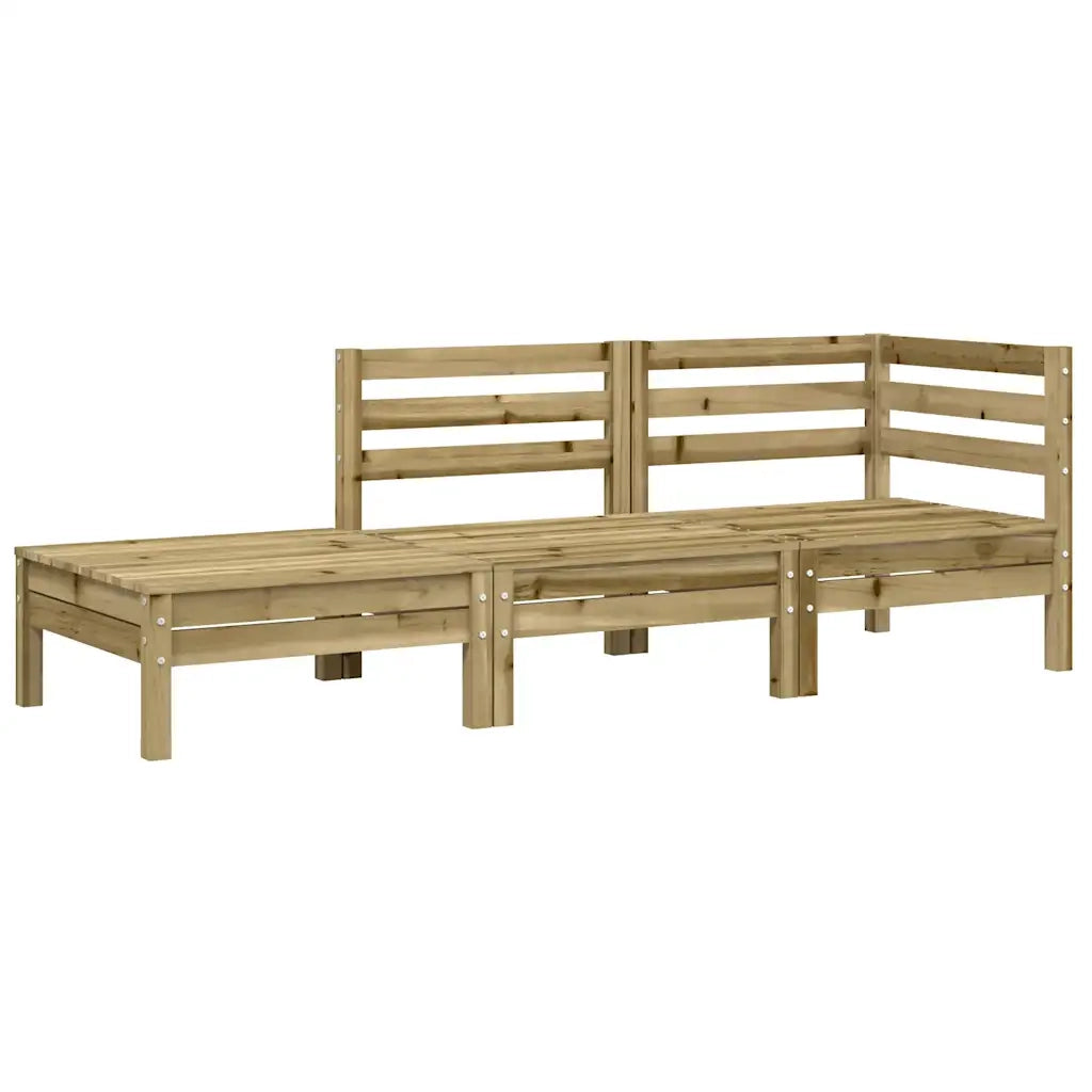 Divano Giardino con Cuscini e Poggiapiedi Legno Pino Impregnato