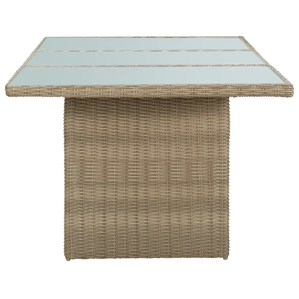 Tavolo da Giardino | Tavolino da esterno Marrone 200x100x74 cm in Vetro e Polyrattan