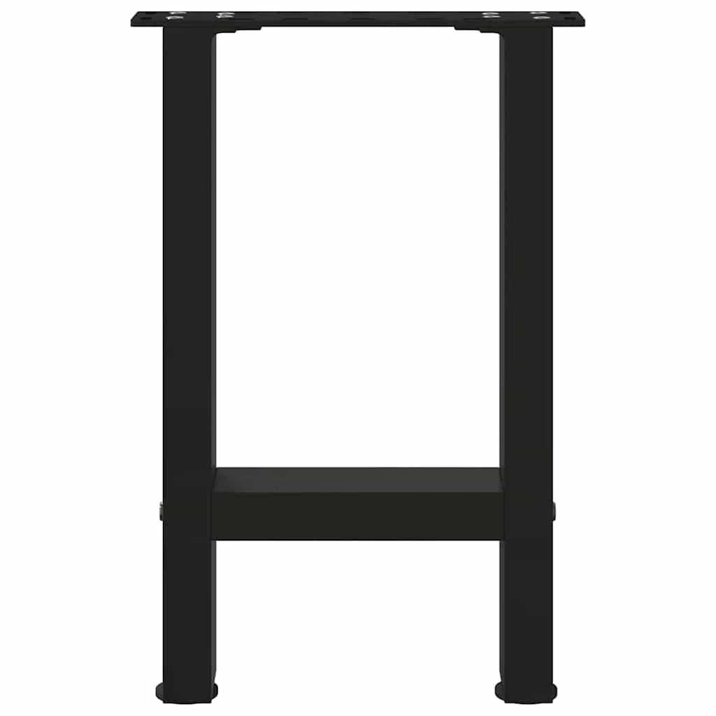 Set di 2 gambe per tavolino da caffè moderne quadrate regolabili 28 x 42-43 cm in acciaio nero 02_0057512