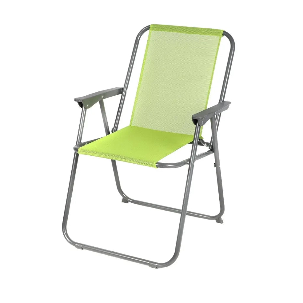 Sedia da giardino pieghevole in tessuto verde mela - 53 x 55 x 75 cm