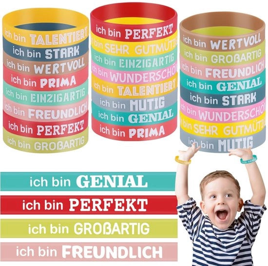Bracciale in silicone - 24 pezzi - Slogan ispiratori