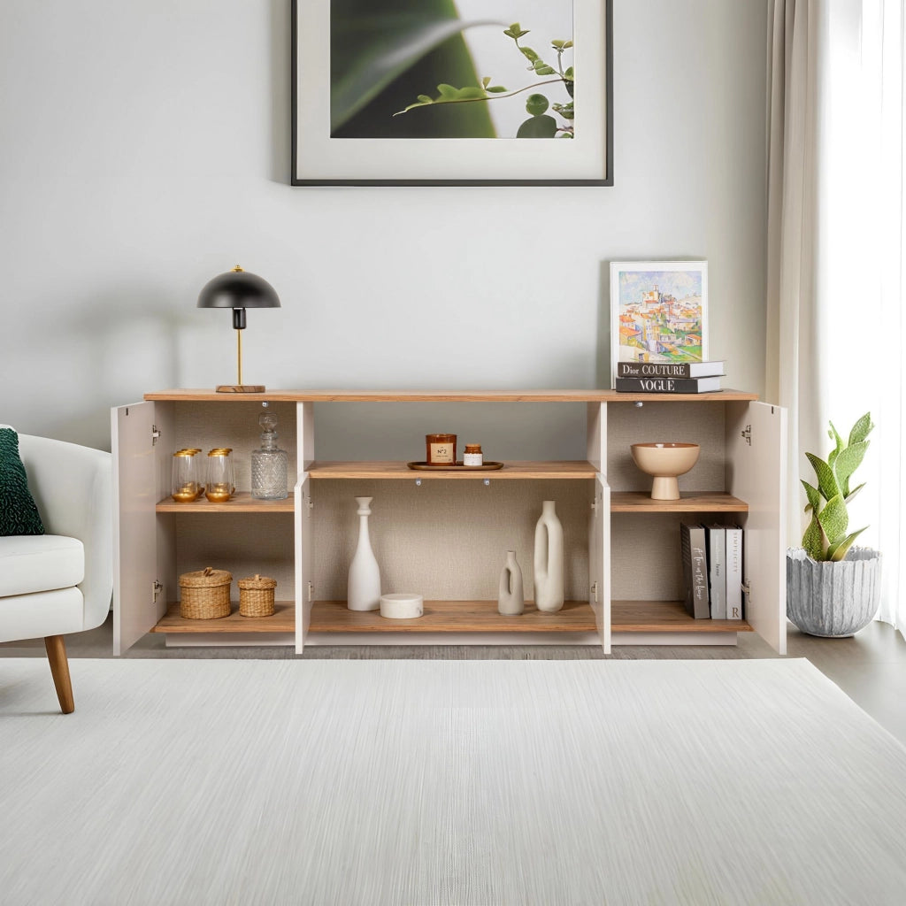 Credenza in legno "Arista" - 180 x 44 x 75 cm - Beige