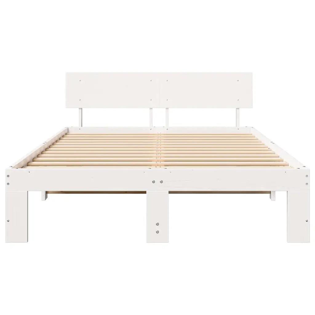 Struttura del letto Bianco 120 x 190 cm Pino massello 872663